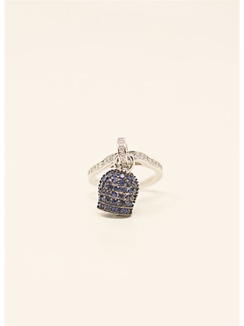 Silver ring with blue bell Manè Capri | ANELLOZIRCONIBLUDARK